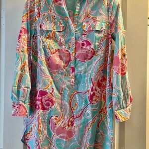 Lilly Pulitzer Captiva Dress Swim Cover up Jellyfish Dress Size XS